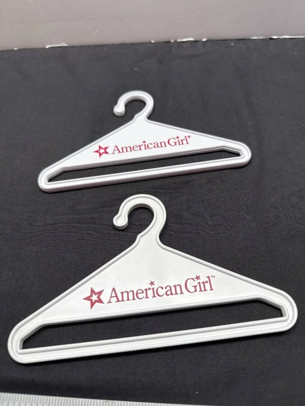 Set Of 5 Vintage American Girl Doll Hangers With Logo Design Includes Heart Cuto